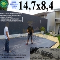 Capa para Piscina Super M: 14,7 x 8,4m PP/PE Cinza/Preto Cobertura Proteção +108m+108p+ 10 Pet-Bóias Capa para Piscina Super M: 14,7 x 8,4m PP/PE Cinza/Preto Cobertura Proteção +108m+108p+ 10 Pet-Bóias